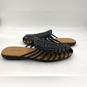 Comfortview Womans Sandal Shoes  Size 11 W Flat Black